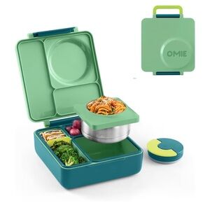 OmieBox Green and Blue Insulated Bento Box Lunch box